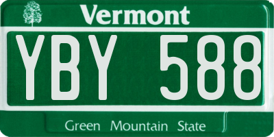 VT license plate YBY588