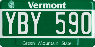 VT license plate YBY590