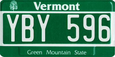 VT license plate YBY596