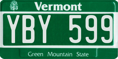 VT license plate YBY599