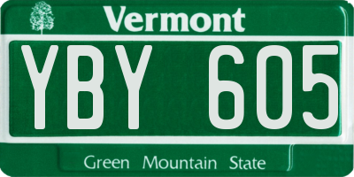 VT license plate YBY605