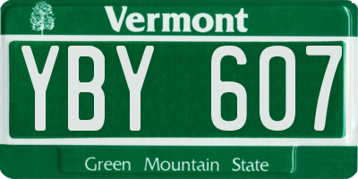 VT license plate YBY607
