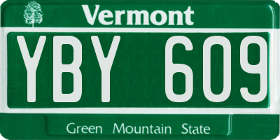 VT license plate YBY609