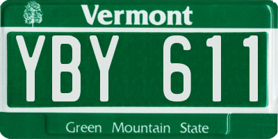 VT license plate YBY611