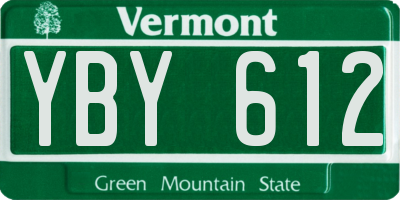 VT license plate YBY612