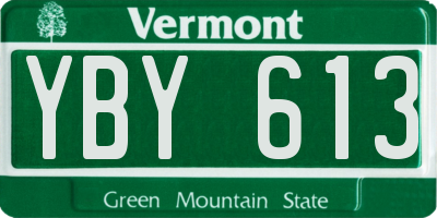 VT license plate YBY613