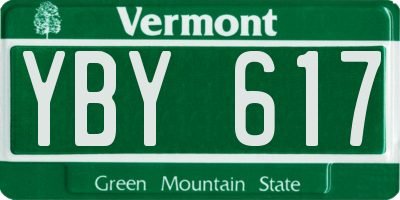 VT license plate YBY617