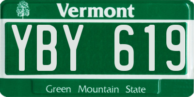 VT license plate YBY619