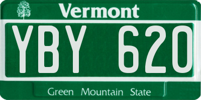VT license plate YBY620