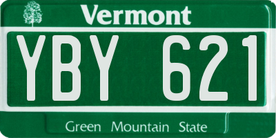 VT license plate YBY621