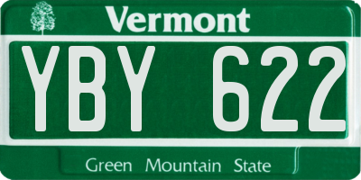 VT license plate YBY622