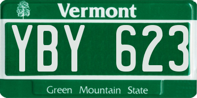 VT license plate YBY623