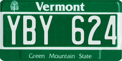 VT license plate YBY624