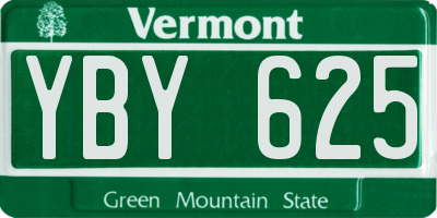 VT license plate YBY625