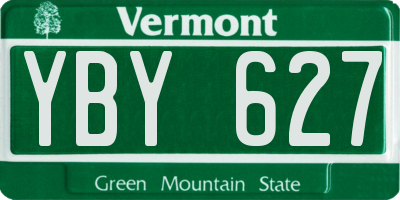 VT license plate YBY627
