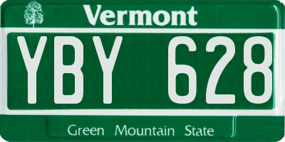 VT license plate YBY628