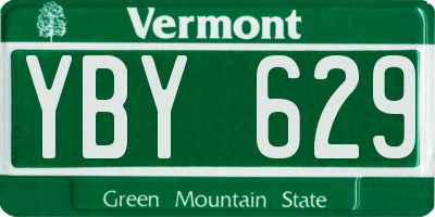 VT license plate YBY629