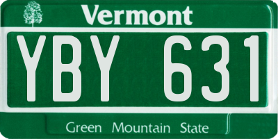 VT license plate YBY631