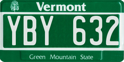 VT license plate YBY632