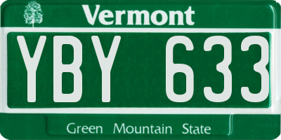 VT license plate YBY633