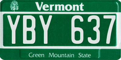 VT license plate YBY637