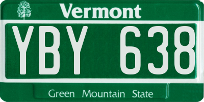 VT license plate YBY638