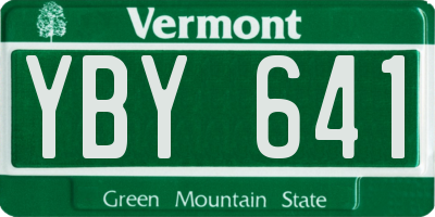 VT license plate YBY641