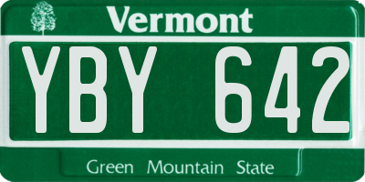 VT license plate YBY642