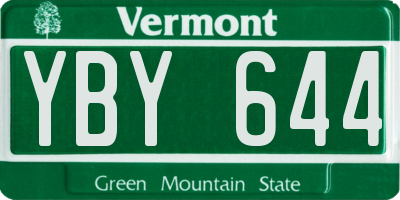 VT license plate YBY644