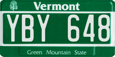 VT license plate YBY648