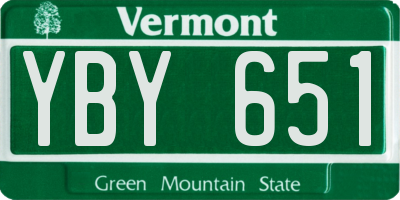 VT license plate YBY651