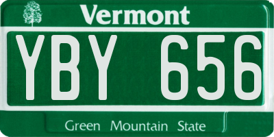 VT license plate YBY656