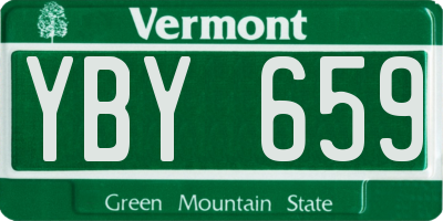 VT license plate YBY659