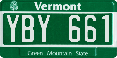 VT license plate YBY661