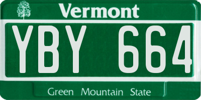VT license plate YBY664