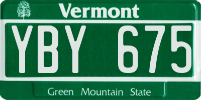 VT license plate YBY675
