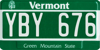 VT license plate YBY676