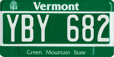 VT license plate YBY682