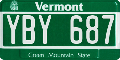 VT license plate YBY687