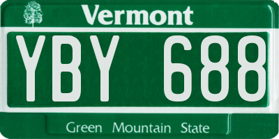 VT license plate YBY688