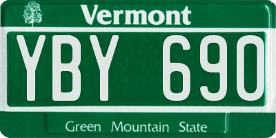 VT license plate YBY690