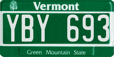 VT license plate YBY693