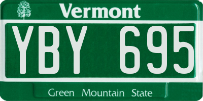 VT license plate YBY695