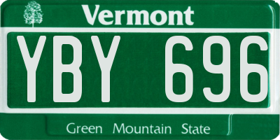 VT license plate YBY696