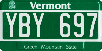 VT license plate YBY697