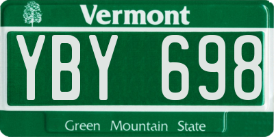 VT license plate YBY698