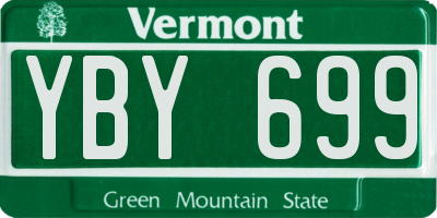 VT license plate YBY699