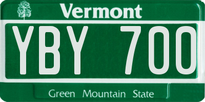VT license plate YBY700