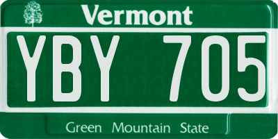 VT license plate YBY705