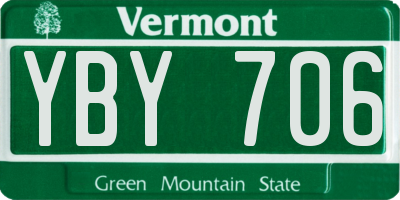 VT license plate YBY706